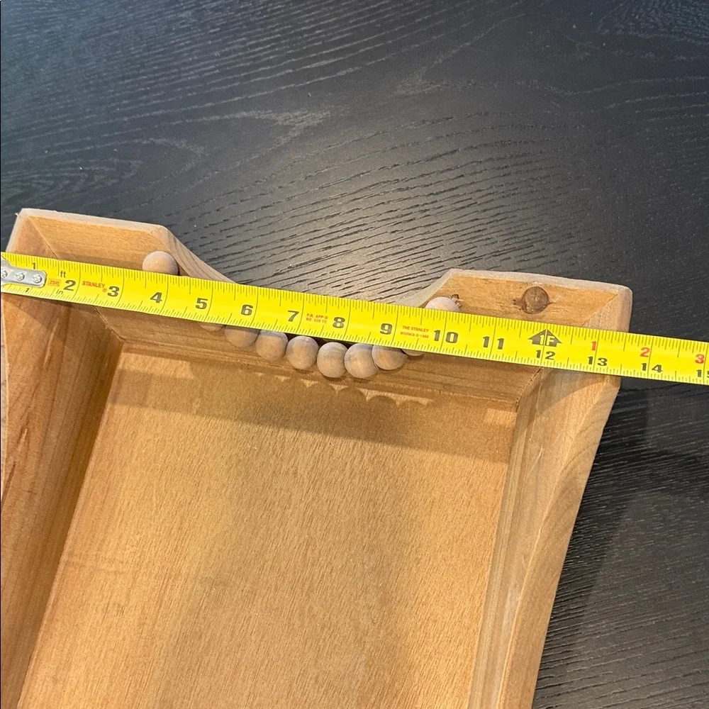NWT Wooden Beaded Handle Tray